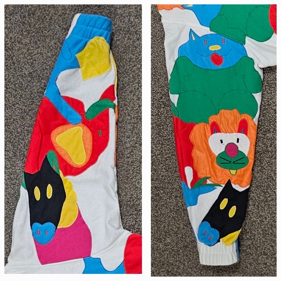 VTG Lilies From The Pond Abstract Animal Art Novelty Patchwork Med Coat Jacket - Picture 9 of 11